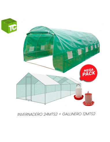 Pack Invernadero 24mts2 + Gallinero...
